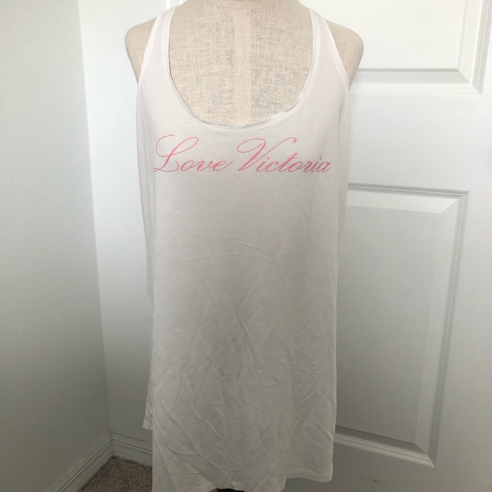 Victoria's Secret 'Love Victoria' White Tank Nightgown